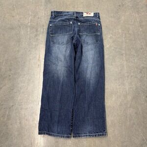 Y2K Southpole Jeans Mens Blue Red Tab Baggy Wide Leg Skater Hip-Hop 32x30